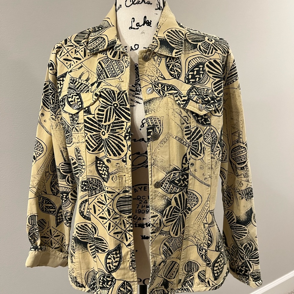 Chico’s Yellow/Black Jean Jacket